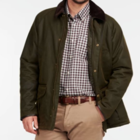 BARBOUR STRATFORD WAX JACKET in Olive MSRP$460 Rare Find - Picture 2 of 9